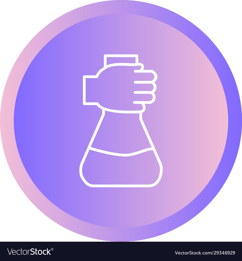 Unique holding flask line icon