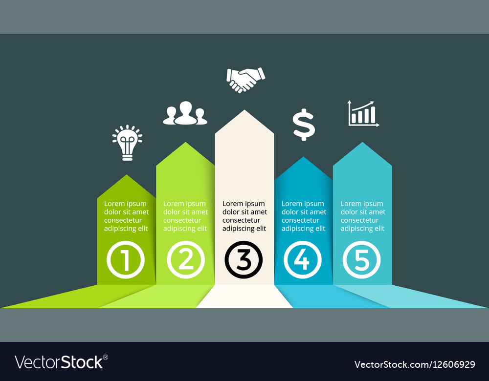 Up arrows progress infographic performance Vector Image