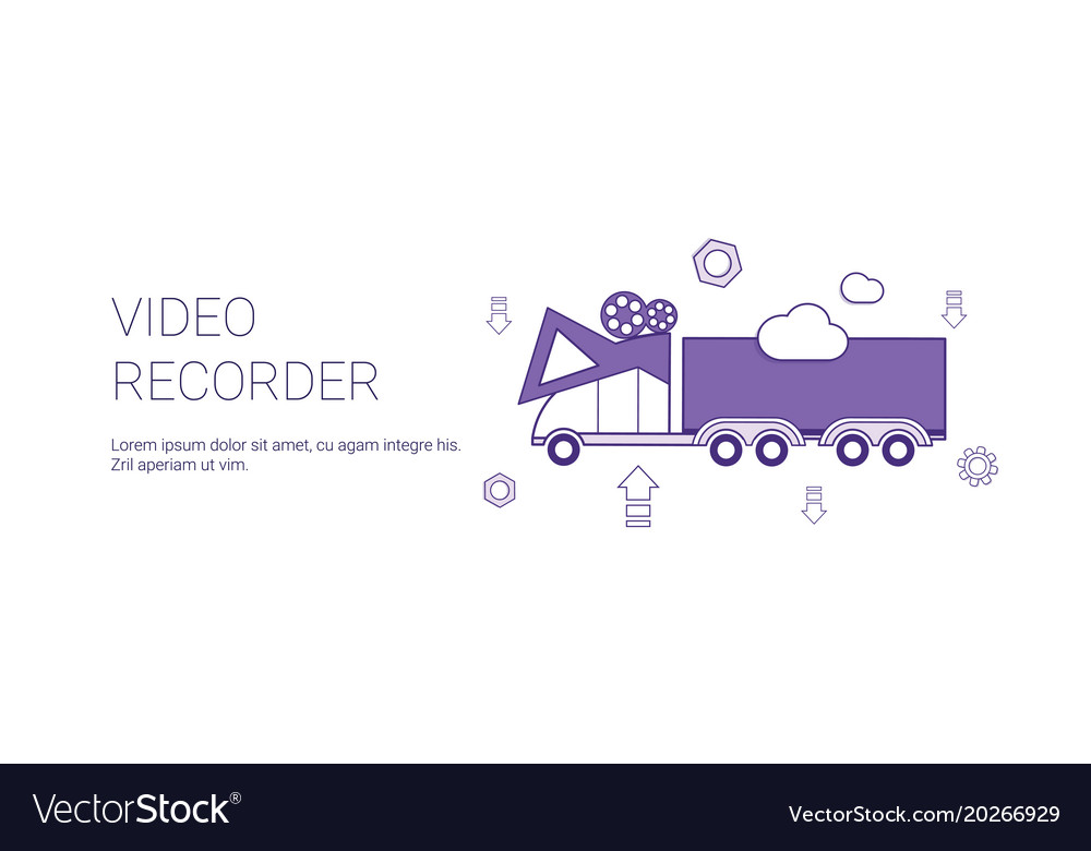 video recorder in car template web banner with recorder template