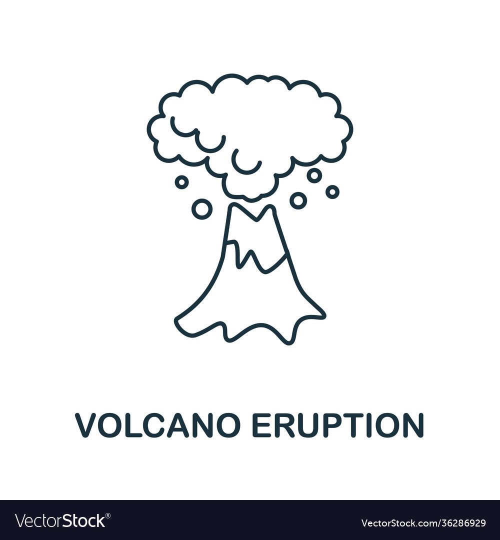 Volcano eruption icon simple element from global
