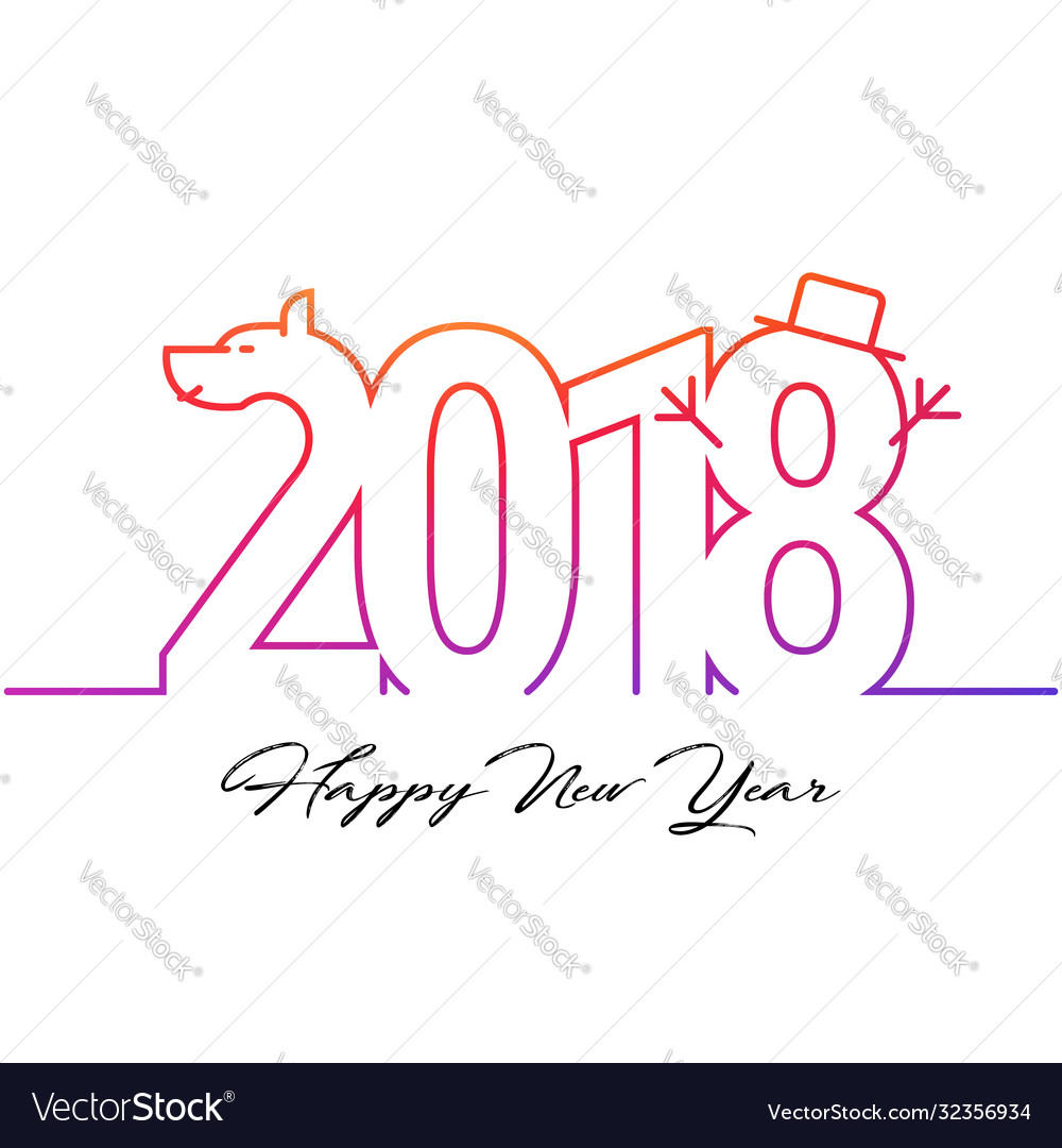 2018 card design template figures Royalty Free Vector Image