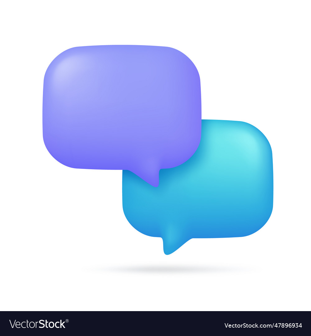 3d speech bubbles social media chat message box Vector Image