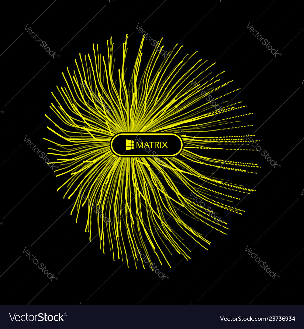 Array dynamische Partikel 3d Technologie Stil gelb vector image Array dynamische Partikel 3d Technologie Stil gelb