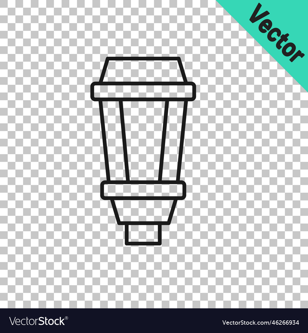 Black line garden light lamp icon isolated