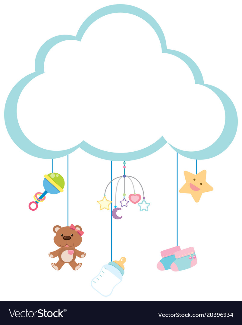 Download Border template with baby items Royalty Free Vector Image