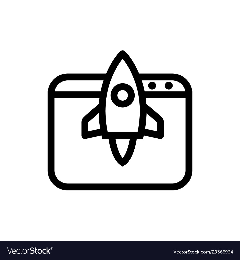 Browser speed rocket icon isolated contour vector image Browser speed rocket icon isolated contour