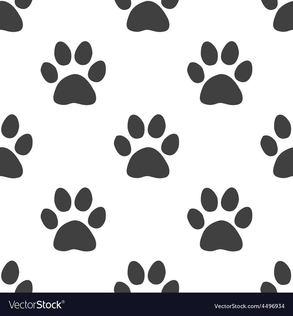 Cat footprint seamless pattern Royalty Free Vector Image