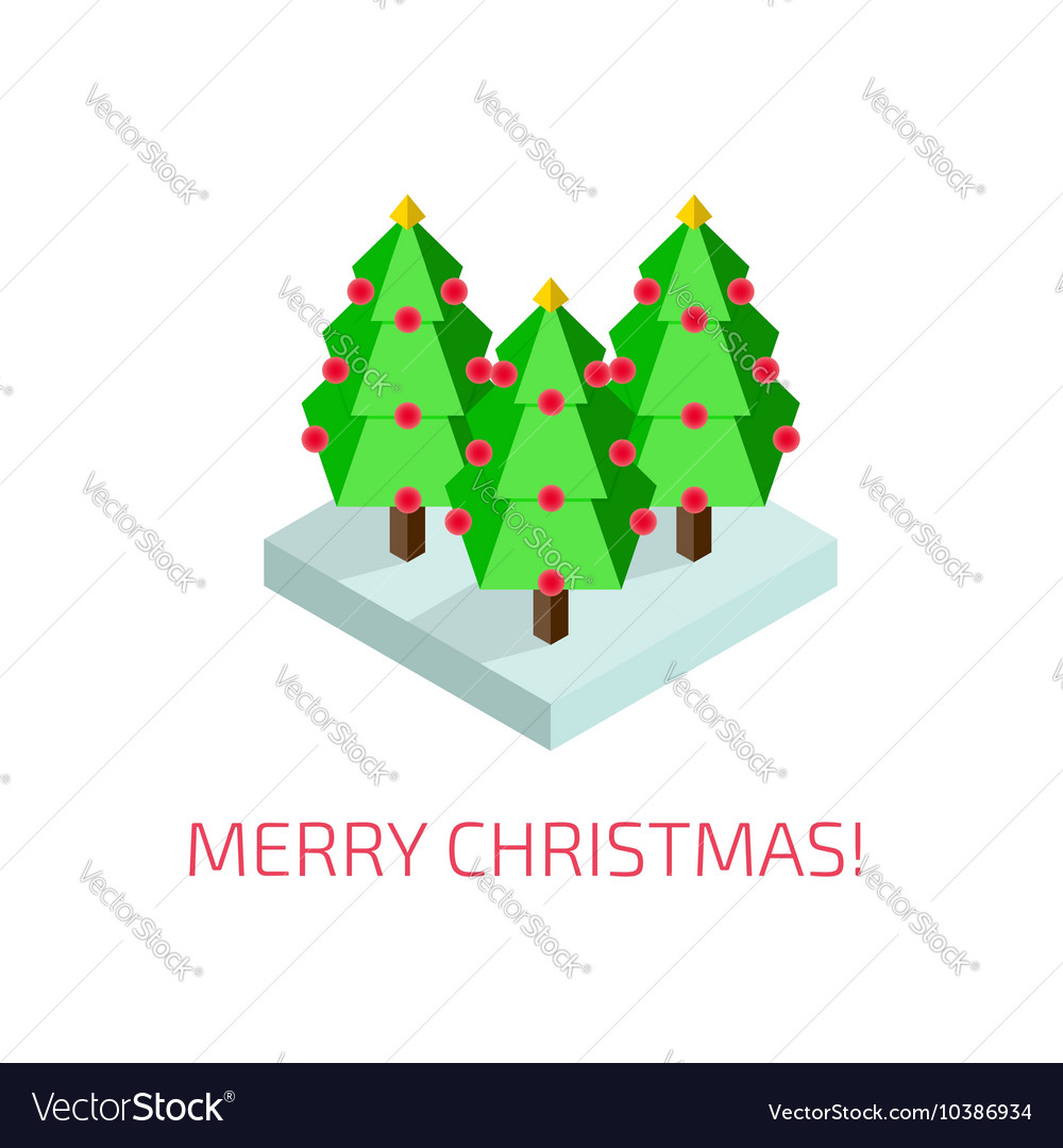 christmas tree isometric poster