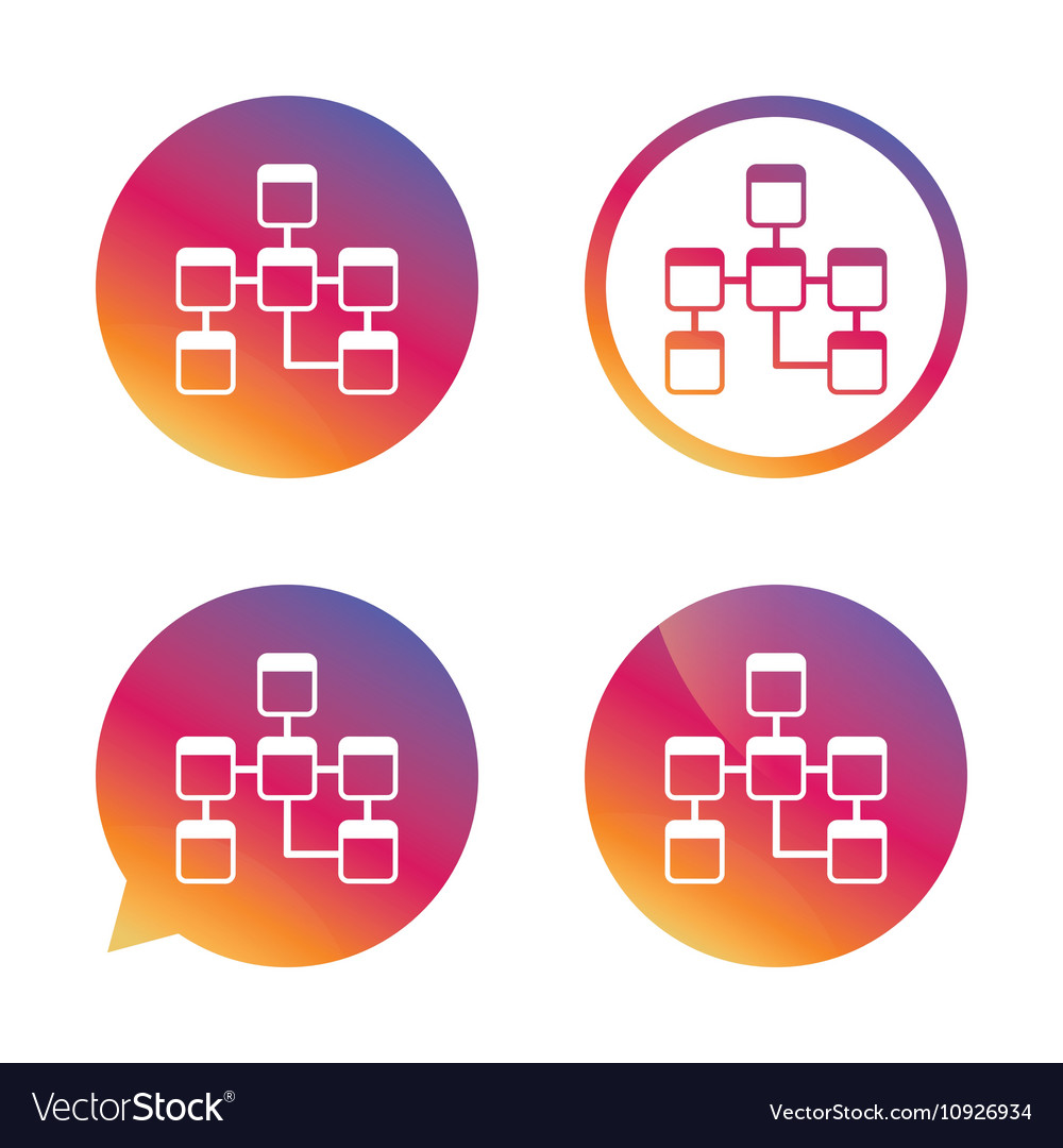 Database sign icon relational schema Royalty Free Vector