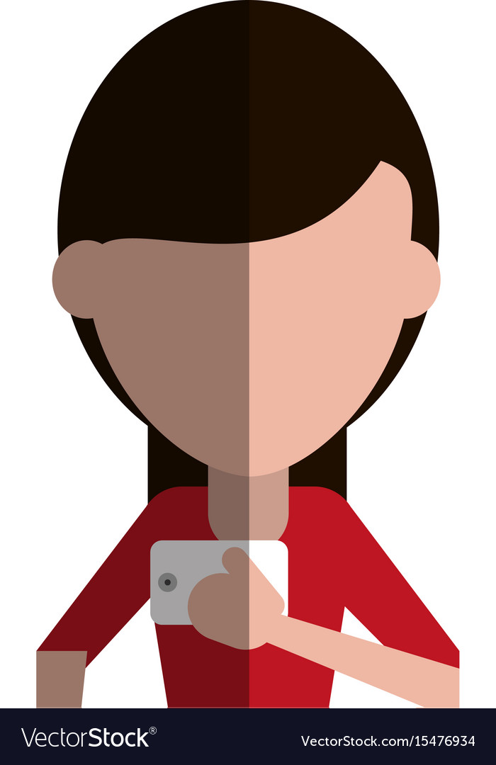 Faceless person using smartphone icon image