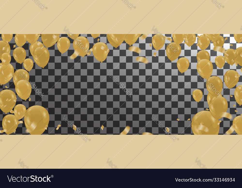 Gold color celebration party banner with Vector Image