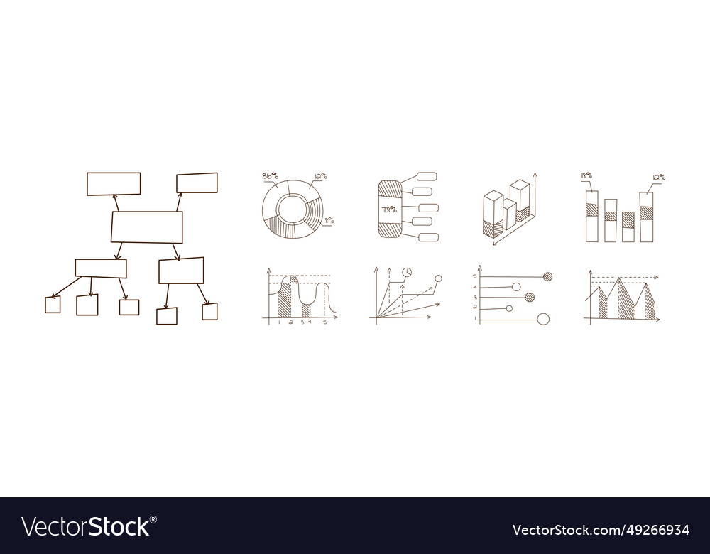 Line chart graph and diagram for data analysis vector image Line chart graph and diagram for data analysis
