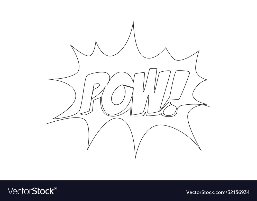 One continuous line drawing comical cute vector image One continuous line drawing comical cute