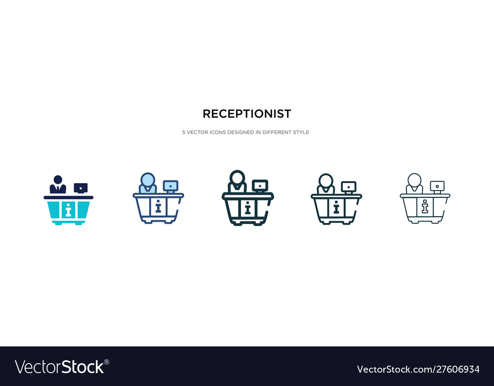 Receptionist icon in different style two colored Vector Image Receptionist icon in different style two colored
