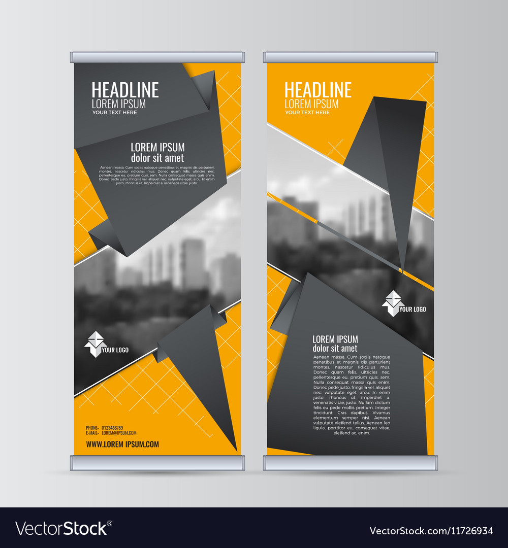 Roll Up Business Banner Design Vertical Template Vector Image 7810