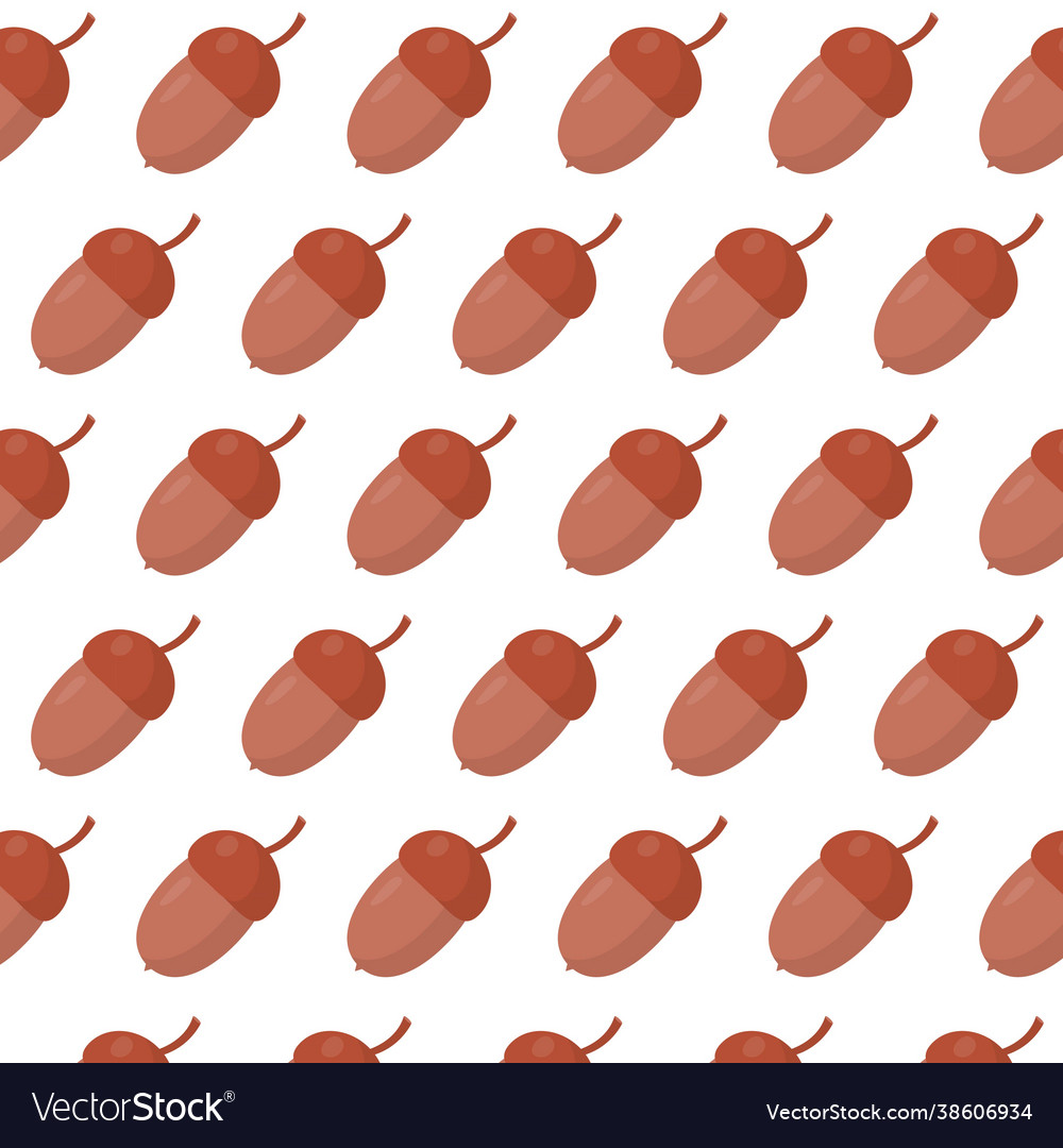 Seamless pattern with acorn in flat style vector image Seamless pattern with acorn in flat style