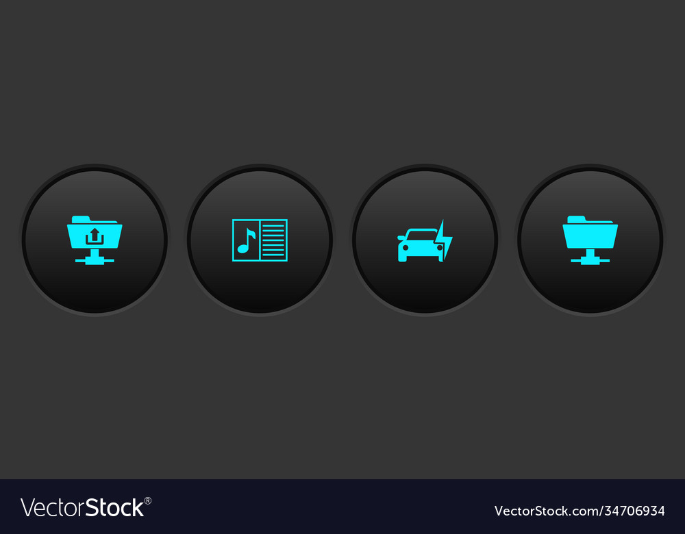 Set ftp folder upload music book with note vector image Set ftp folder upload music book with note