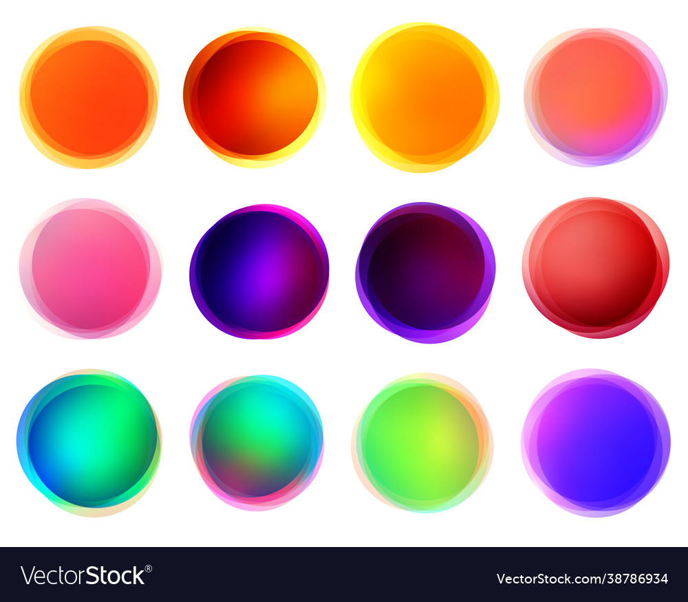 Set isolated gradient multicolored sphere vector image Set isolated gradient multicolored sphere