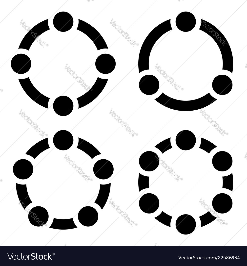Set of circular charts graphs diagrams 3456 steps vector image Set of circular charts graphs diagrams 3456 steps