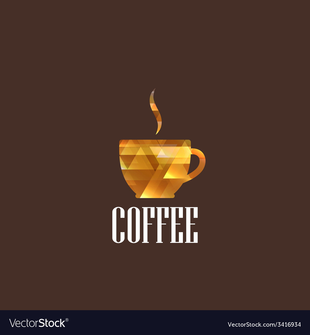 With diamond coffee cup Royalty Free Vector Image