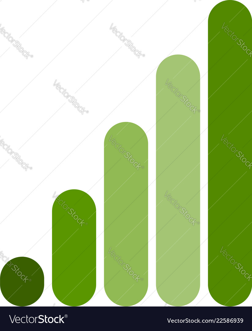 Bar chart graph symbol rounded rectangle vector image Bar chart graph symbol rounded rectangle