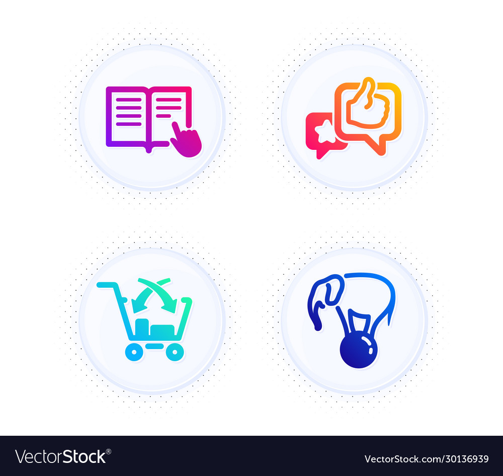 Cross sell like and read instruction icons set vector image Cross sell like and read instruction icons set