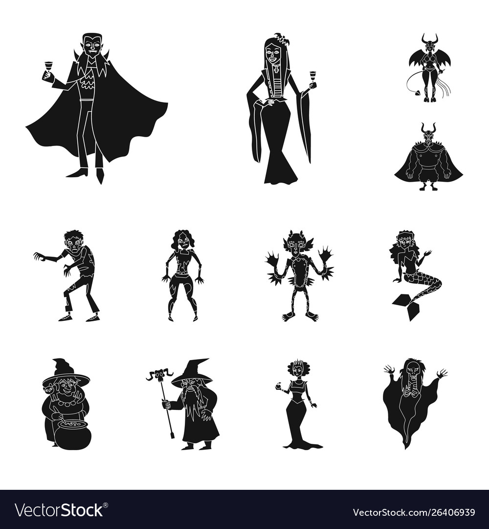 Design creature and devilry sign set vector image Design creature and devilry sign set