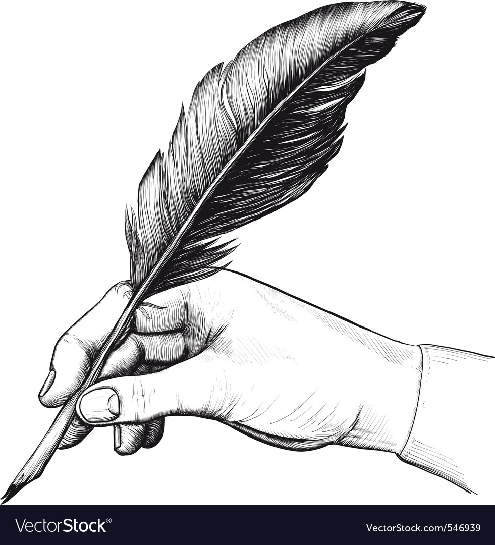 Pen with a deals feather