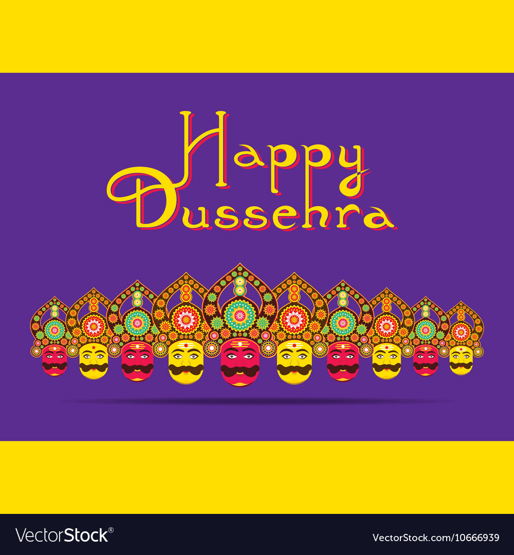 Happy dussehra festival greeting or poster design Vector Image