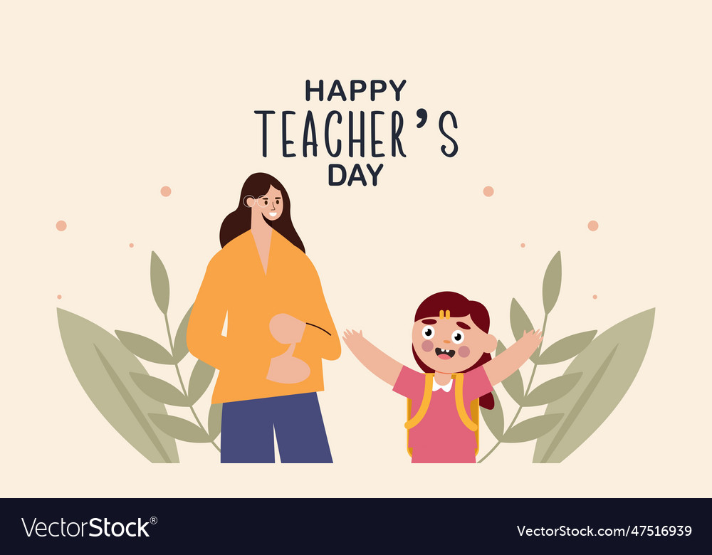 Happy teacher day Royalty Free Vector Image - VectorStock