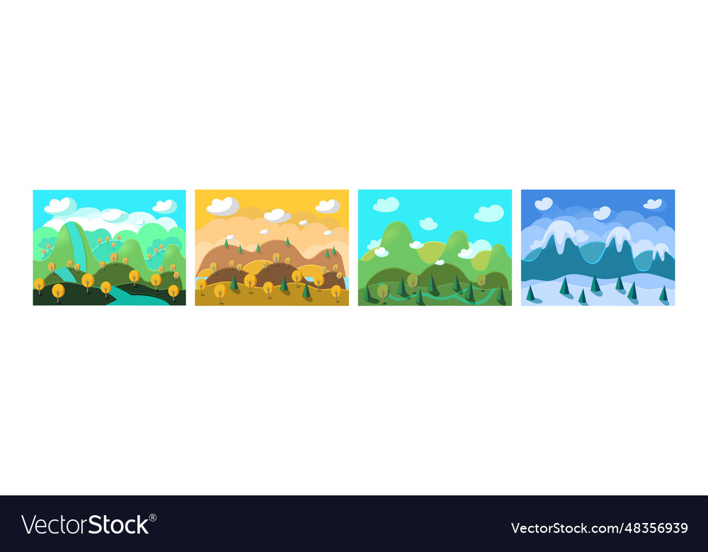 Mobile game horizontal backgrounds and scenery Vector Image