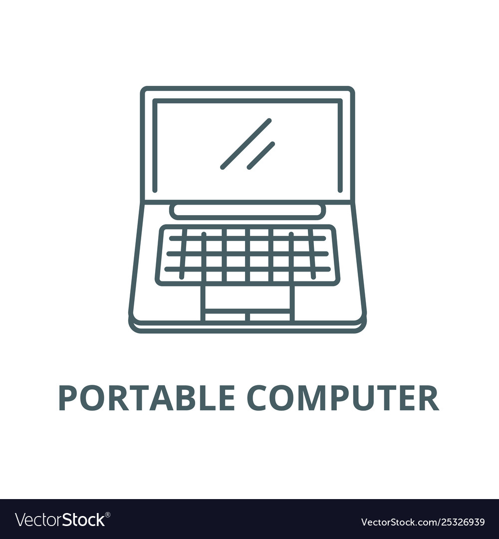 Portable computer line icon linear concept vector image Portable computer line icon linear concept