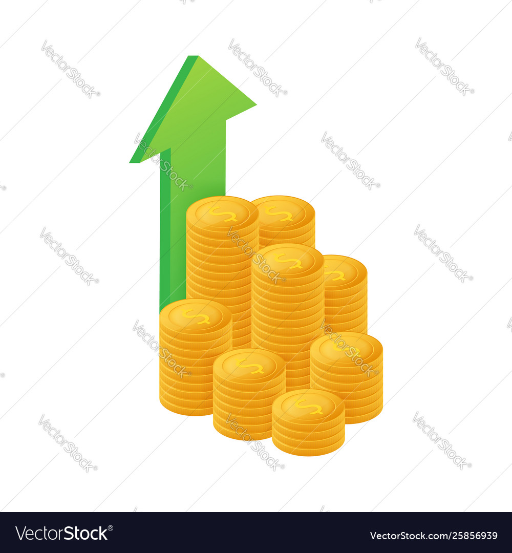 Profit money or budget cash and rising graph