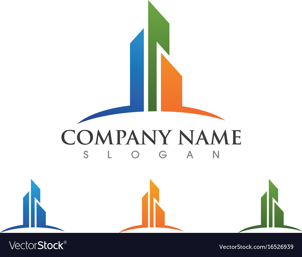 Real estate property and construction logo design Vector Image