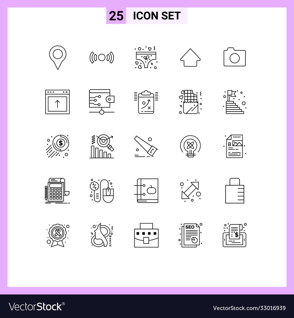 Set 25 modern ui icons symbols signs for image