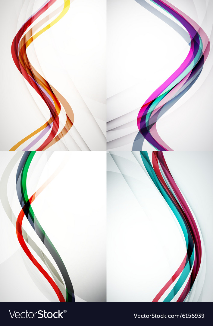 Set abstract backgrounds curve wave lines