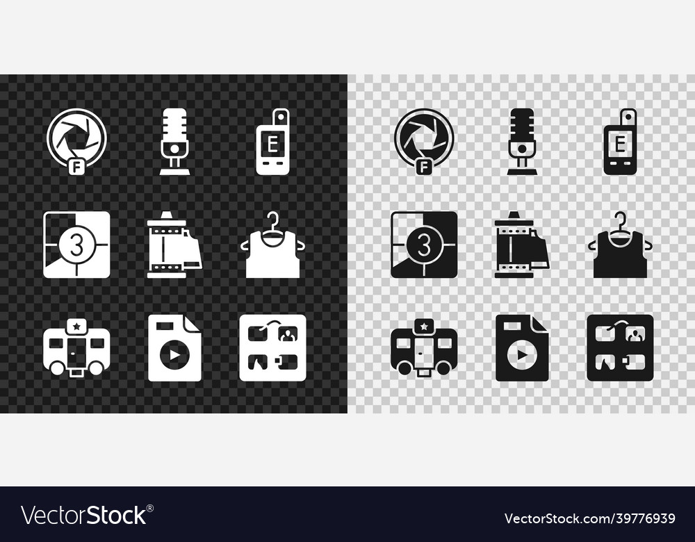 Set camera shutter microphone light meter actor Vector Image Set camera shutter microphone light meter actor