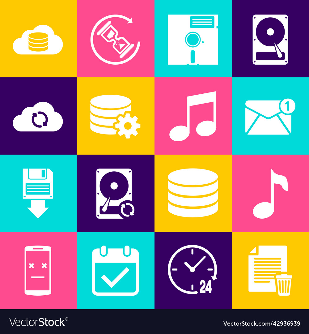 Set delete file document music note tone new
