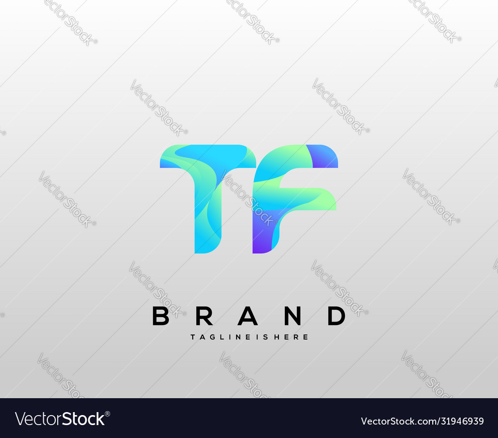 Tf initial logo with colorful template Royalty Free Vector