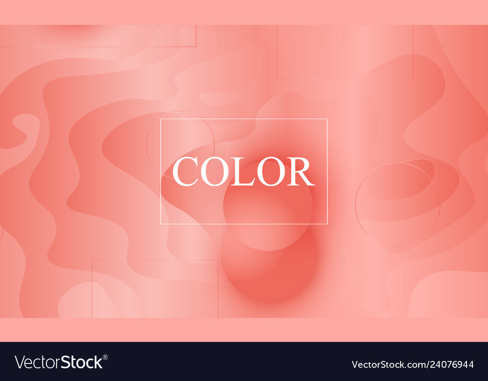 Coral color background fluid shapes pattern vector image Coral color background fluid shapes pattern
