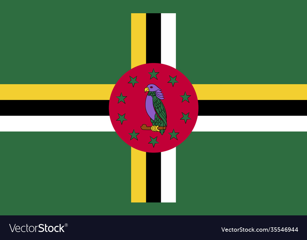 Dominica national flag in exact proportions