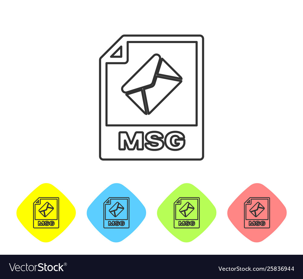 Grey msg file document icon download button vector image Grey msg file document icon download button