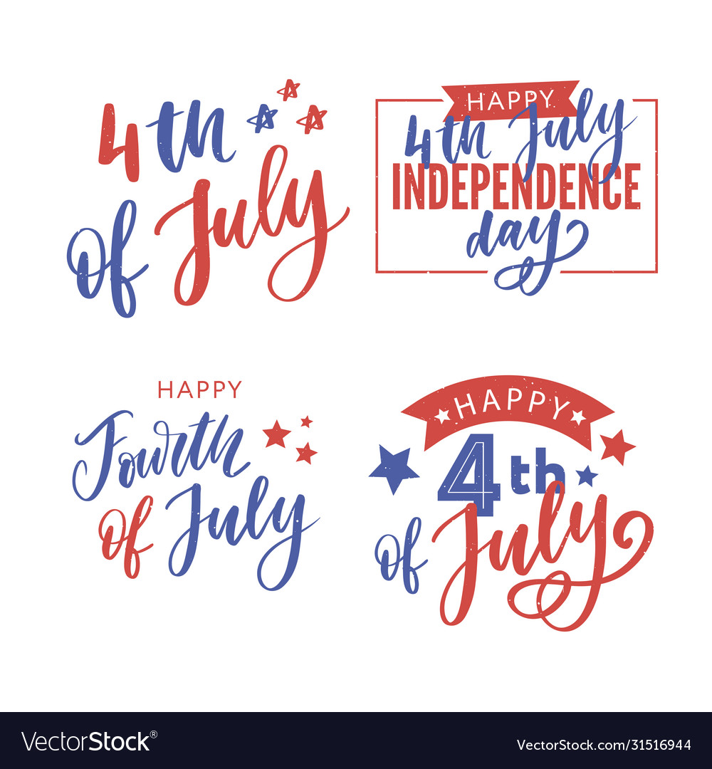 Happy independence day greeting card with font Vector Image