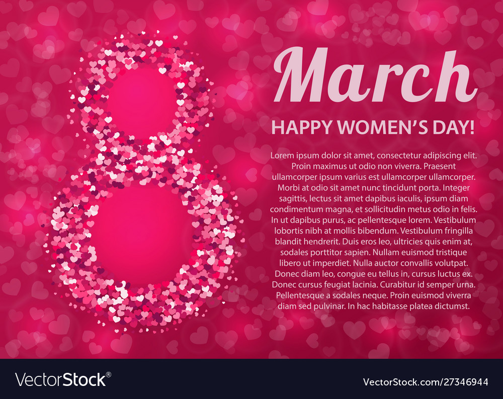 International women s day pink banner march 8