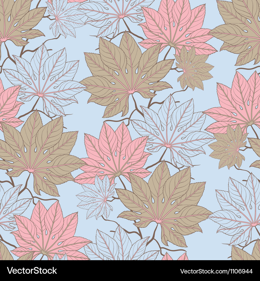 Leaves seamless pattern Royalty Free Vector Image