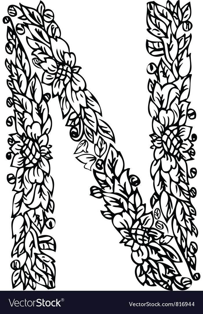 Letters floral n