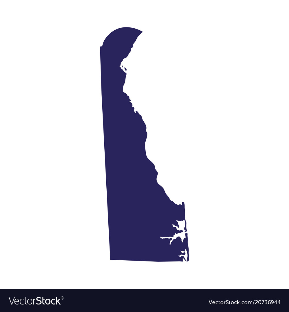 The State Of Delaware Map Map Of The Us State Of Delaware Royalty Free Vector Image
