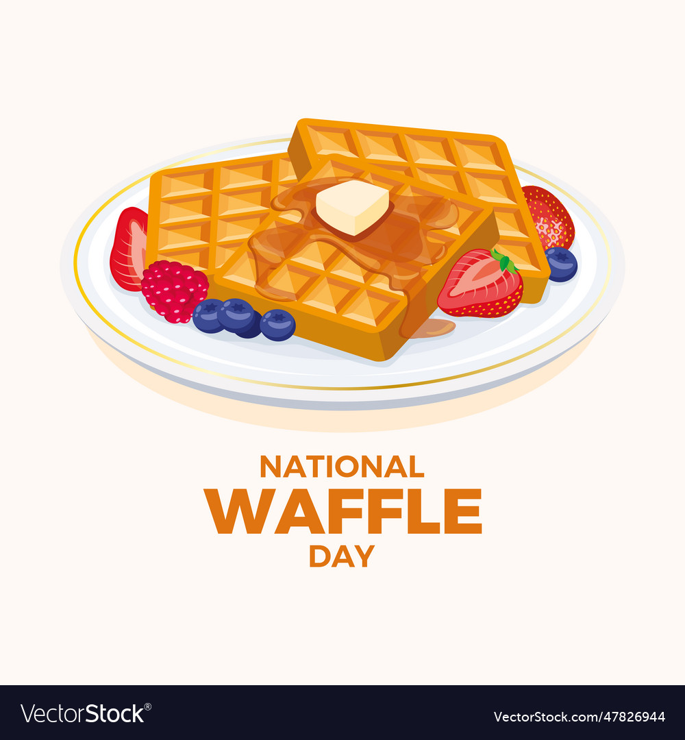 National waffle day poster Royalty Free Vector Image