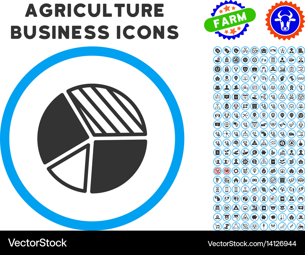 Pie chart rounded icon with set Royalty Free Vector Image