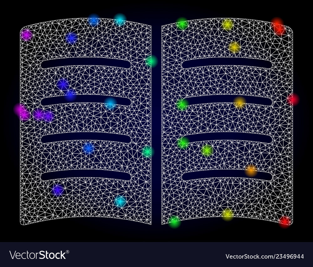 Polygonal mesh open book with spectrum vector image Polygonal mesh open book with spectrum